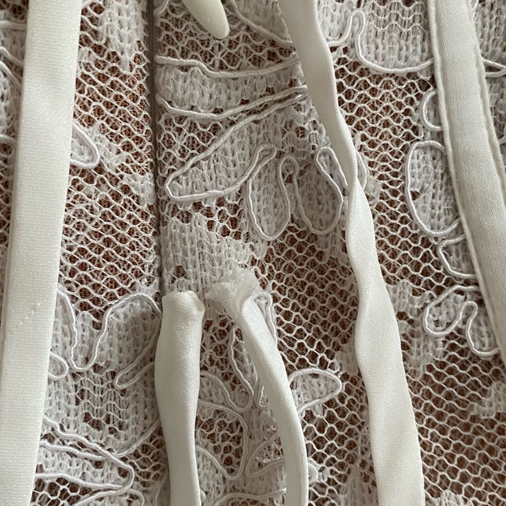 V. Chapman Capulet Midi Dress in White Chantilly Lace - Picture 8 of 8